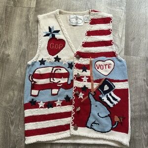 Eagle's Eye Novelty Sweater Vest Election Vote Political GOP Small